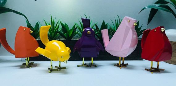 Set of Five Bird Sculptures