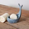 Vintage Cast Iron Whale-Shaped Soap Dish Holder for Bathroom Decor