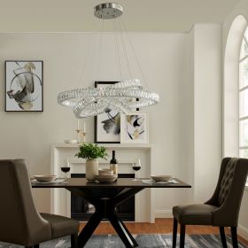 Crystal Elegance Three Ring Chandelier