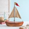 Nautical Handcrafted Sailboat Sculpture - Unique Home Decor Piece