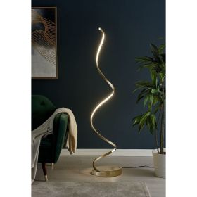 Modern Spiral LED 61" Gold Floor Lamp