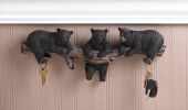 Rustic Black Bear Wall Hooks - Decorative Cabin Accessories