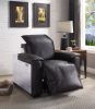 ACME Nernoss Power Motion Recliner, Dark Grain Brown Leather & Aluminum 59943