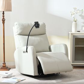 270° Power Swivel Rocker Recliner Chair, Electric Glider Reclining Sofa with USB Ports, Power Swivel Glider