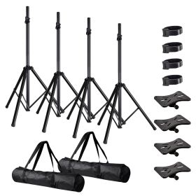 5 Core Speaker Stand Tripod Heavy Duty Adjustable Up to 72 Inch DJ Studio Monitor Stands Pole Mount - SS HD 4PK BLK BAG