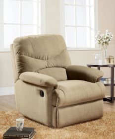 Beige Recliner with Pillow Top Armrest