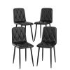 Dining Chairs Set of 4, Modern Kitchen Dining Room Chairs, PU Dining Chair Upholstered Cushion Seat and Sturdy Metal Legs