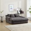 COOLMORE Seersucker 2-seater lazy sofa With 5 back pillows,Comfy Sofa- Deep Seat Couch for Living Room,Club (Gray)