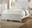 White Color California King Size Bed Bedroom Furniture High Panel Headboard Footboard Plywood 1pc Bedframe