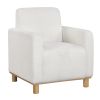 Mason White Boucle Fabric Arm Chair