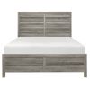 Weathered Gray Finish Queen Bed 1pc Wooden Rustic Style Bedroom Furniture