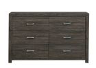 Dark Gray Finish 1pc Dresser of 6x Drawers Chrome Tone Handles Contemporary Design Bedroom Furniture