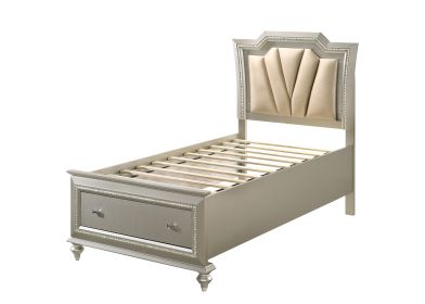 ACME Kaitlyn Full Bed w/Storage, PU & Champagne 27245F