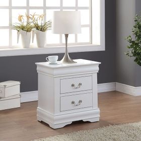 White 2-Drawer Nightstand