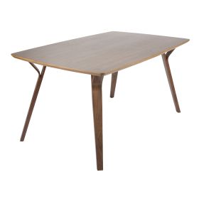 Folia Mid-Century Modern Dining Table in Walnut Wood by Lumisource