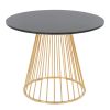 Canary Cosmo Contemporary Dining Table in Gold Metal and Black MDF by LumiSource