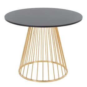 Canary Cosmo Contemporary Dining Table in Gold Metal and Black MDF by LumiSource