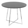 Cosmo Canary Contemporary Dining Table in Chrome Metal and Black MDF by LumiSource