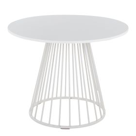 Canary Cosmo Contemporary Dining Table in White Metal and White MDF by LumiSource