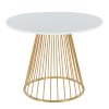 Canary Cosmo Contemporary Dining Table in Gold Metal and White MDF by LumiSource