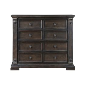 Elegant Design 8-Drawers Chest Traditional Vintage Bedroom Furniture 1pc Espresso Finish