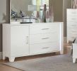 White High Gloss Finish Modern Bedroom 1pc Dresser with Drawers Adjustable Shelfs LED Light Strip Wooden Furniture