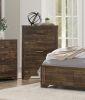 Rustic Brown Finish Chest with Storage Drawers Clipped Corners Transitional Style Wooden Bedroom Furniture 1pc