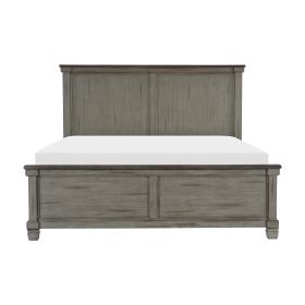 2-Tone Finish Transitional Rustic Style Bedroom Furniture 1pc Queen Bed Antique Gray and Coffee