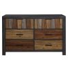 Unique Style Multi Color Finish Modern Industrial Bedroom Furniture 1pc Dresser, 6 Dovetail Drawers Wooden