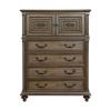 Traditional Vintage Style 1pc Chest of Drawers Top Cabinet Shelf Metal Hardware Weathered Pecan Finish Classic Bedroom Furniture