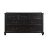 Charcoal Brown Finish Traditional Bedroom Furniture 1pc Dresser of 7 Drawers Antique Handles Classic Design