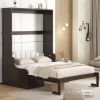 Queen Size Murphy Bed Wall Bed with Cushion,Espresso