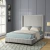 King Upholstered Bed in a Box Light Gray