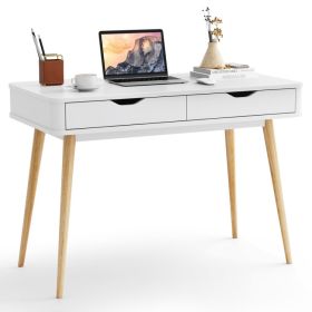 43.5 Inch Computer Desk with 2 Drawers for Small Spaces