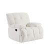 360 Degree Swivel Fabric Single Sofa Heavy Duty Reclining Chair for Living Room, Cream