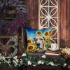 Great Dane in Sunflowers Throw Pillow Machine Washable, Indoor Outdoor Decorative Pillow for Couch, Bed or Patio, 14Hx14W