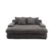 COOLMORE Seersucker 2-seater lazy sofa With 5 back pillows,Comfy Sofa- Deep Seat Couch for Living Room,Club (Gray)