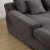 COOLMORE Seersucker 2-seater lazy sofa With 5 back pillows,Comfy Sofa- Deep Seat Couch for Living Room,Club (Gray)