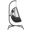 Hanging Egg Chair with Cushion Anthracite Poly Rattan&Steel