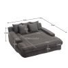 COOLMORE Seersucker 2-seater lazy sofa With 5 back pillows,Comfy Sofa- Deep Seat Couch for Living Room,Club (Gray)