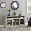 Contemporary TV Media Stand Modern Entertainment Console for TV Up to 65" with Open and Closed Storage Space, Stone Gray, 60"W*15.75"D*29"H