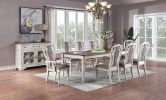 Transitional Style 1pc Dining Table w 2x Leaves Antique White Finish Oak Top Rectangle Table Kitchen Dining Room