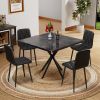 Dining Chairs Set of 4, Modern Kitchen Dining Room Chairs, PU Dining Chair Upholstered Cushion Seat and Sturdy Metal Legs