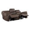 Plush Modern Design Living Room Power Reclining Sofa Brown Microfiber Upholstery USB port Solid Wood Frame Furniture 1pc