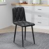 Dining Chairs Set of 4, Modern Kitchen Dining Room Chairs, PU Dining Chair Upholstered Cushion Seat and Sturdy Metal Legs