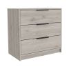 Kaia 3 Drawers Dresser, Superior Top -Light Gray