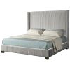 King Upholstered Bed in a Box Light Gray