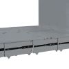 Full Size Murphy Bed Wall Bed with drawer and a set of Sockets & USB Ports, Pulley Structure Design, Gray