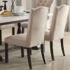 Beige and Weathered Espresso Tufted Side Chair (Set of 2)