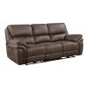 Plush Modern Design Living Room Power Reclining Sofa Brown Microfiber Upholstery USB port Solid Wood Frame Furniture 1pc